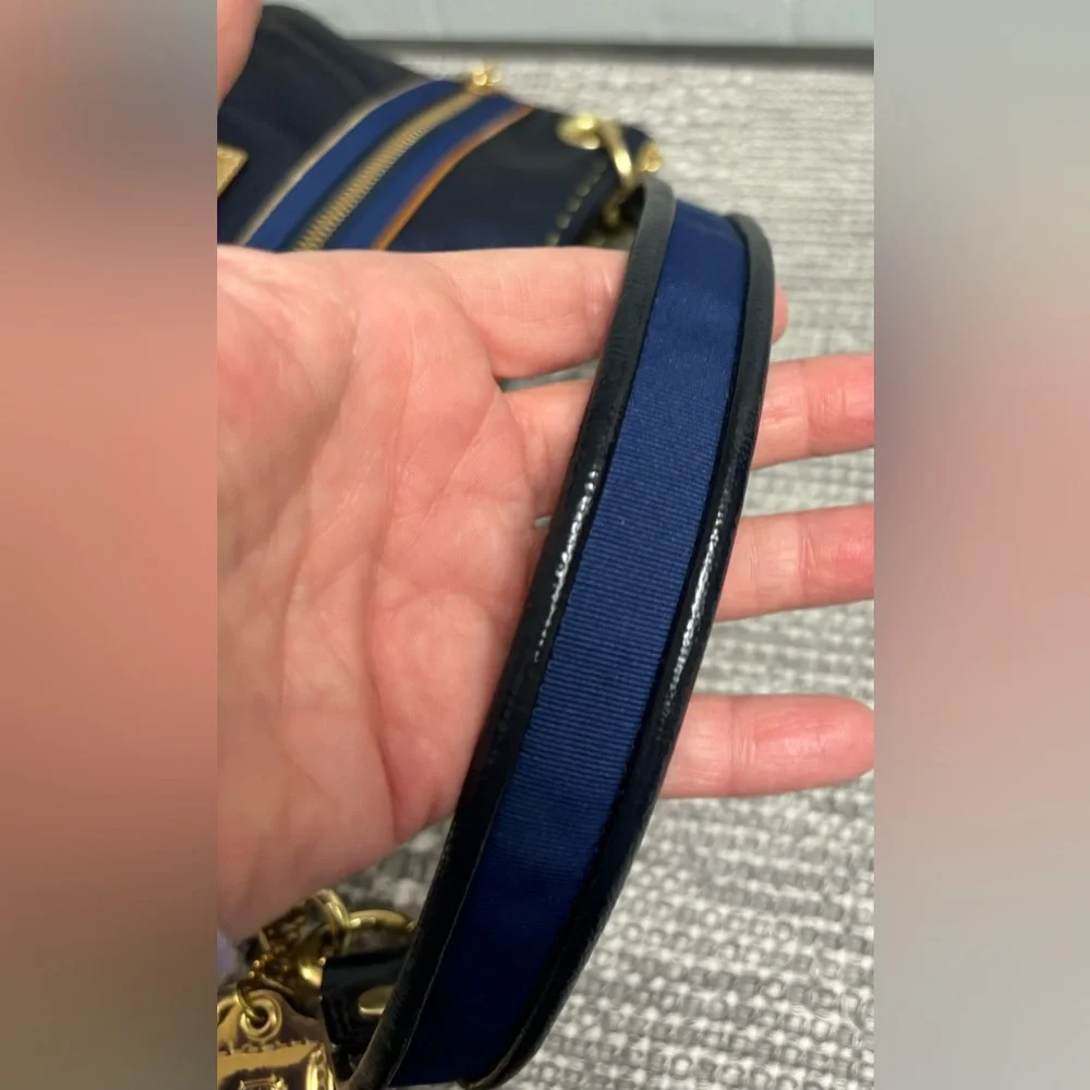 Coach Poppy Metallic Leather “Groovy Blue” Sapphire 2 way Bag - Picture 14 of 15